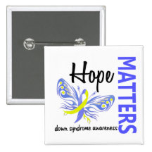 Hope Matters Butterfly Down Syndrome Button