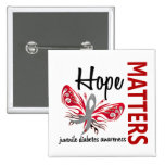 Hope Matters Butterfly Juvenile Diabetes Pinback Button