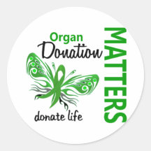 Hope Matters Butterfly Organ Donation Round Sticker