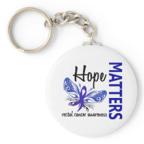 Hope Matters Butterfly Rectal Cancer Keychains