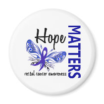 Hope Matters Butterfly Rectal Cancer Fridge Magnet