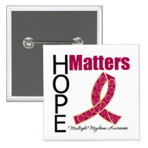 Hope Matters Multiple Myeloma (Jeweled Ribbon) Pinback Buttons