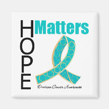 Hope Matters Ovarian Cancer (Jeweled Ribbon) Fridge Magnet