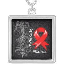 Hope Matters Ribbon Blood Cancer Pendant