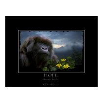 HOPE Mountain Gorilla Art Print by RavenSpiritPrints HOPE Mountain Gorilla Art Print