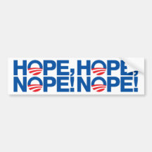 Hope Nope Obama Bumper Sticker