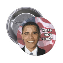 Hope not Fear Obama Swag Button