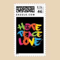 Hope Peace Love stamps