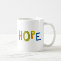 Hope powerful word art colorful fun hopeful unique mug