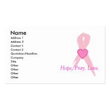Hope.Pray. Love. Breast Cancer Business Cards