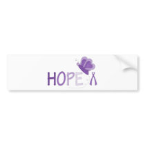 Hope Purple Ribbon Awareness Bumper Stickers