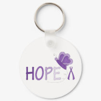 Hope Purple Ribbon Awareness keychains