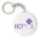 Hope Purple Ribbon Awareness keychains