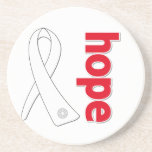 Hope Ribbon - Mesothelioma Coasters