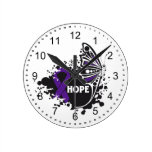 Hope Sarcoidosis Butterfly wall clocks