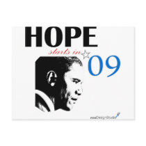 Hope Starts In 2009 postcards