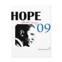 Hope Starts In 2009 postcards