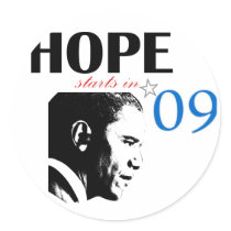 Hope Starts In 2009 stickers