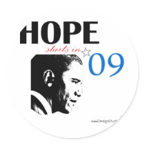 Hope Starts In 2009 stickers