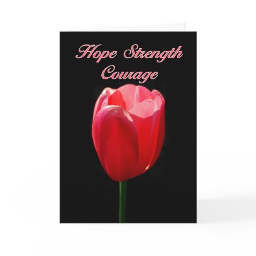 Hope Strength Courage Parkinson's Red Tulip card