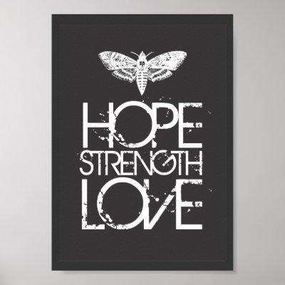 hope strength love print by oxoloco. quirky quotes that will make the wicked devil in you smile, and get the conversations rolling ;)