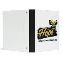 Hope Tattoo Butterfly Childhood Cancer 3 Ring Binder