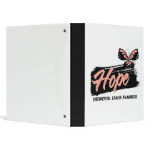 Hope Tattoo Butterfly Endometrial Cancer 3 Ring Binder