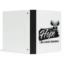 Hope Tattoo Butterfly Lung Cancer Vinyl Binders