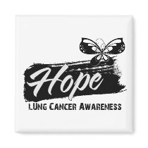 Hope Tattoo Butterfly Lung Cancer Fridge Magnet