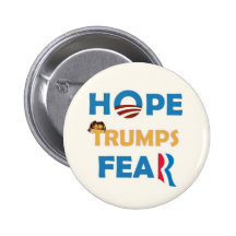 Hope Trumps Fear Pinback Buttons