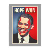 Hope Won - Barack Obama postcards by spacedust Hope Won - Barack Obama postcards