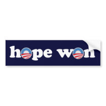 Hope Won Bumper Sticker bumper stickers