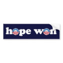 Hope Won Bumper Sticker bumpersticker