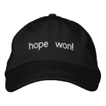 hope won! embroidered baseball caps