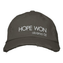 HOPE WON, obama 08 embroidered hats by mike3488 HOPE WON, obama 08 embroidered hats