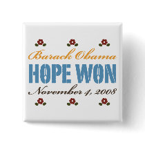 Hope Won Obama Button
