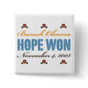 Hope Won Obama Button