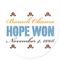 Hope Won Obama Sticker