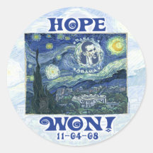 Hope Won President Obama Gear Round Sticker
