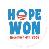 Hope Won Sticker
