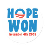 Hope Won Sticker
