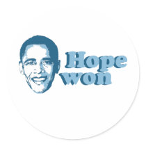 Hope Won T-shirt Round Stickers