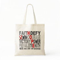 Hope Word Collage AIDS Tote Bags