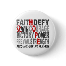 Hope Word Collage AIDS Pinback Buttons