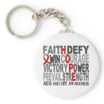 Hope Word Collage AIDS Key Chain