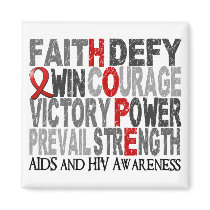 Hope Word Collage AIDS Refrigerator Magnet