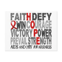 Hope Word Collage AIDS Post Cards