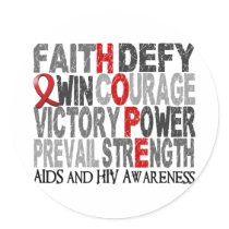 Hope Word Collage AIDS Sticker