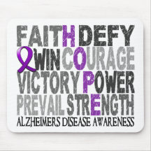 Hope Word Collage Alzheimer's Disease Mouse Pad
