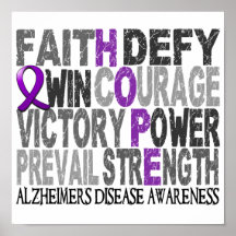 Hope Word Collage Alzheimer's Disease Poster